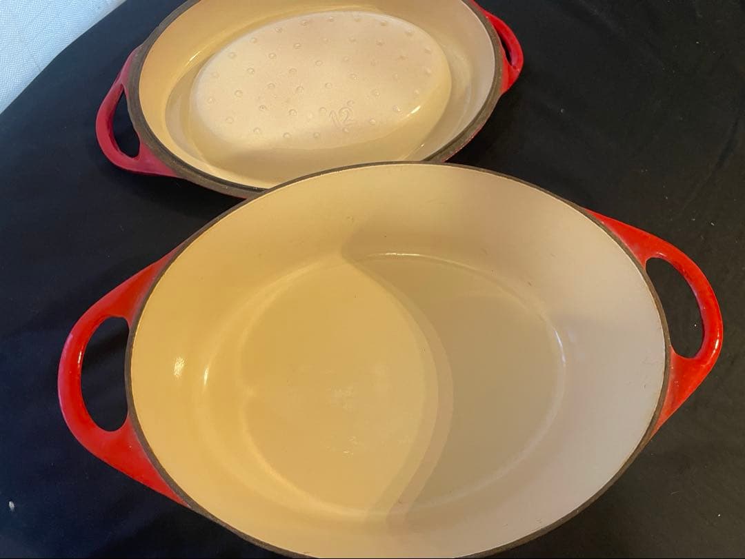 ル・クルーゼ Le Creuset レッド 中型　DOUFEU ヴィンテージ