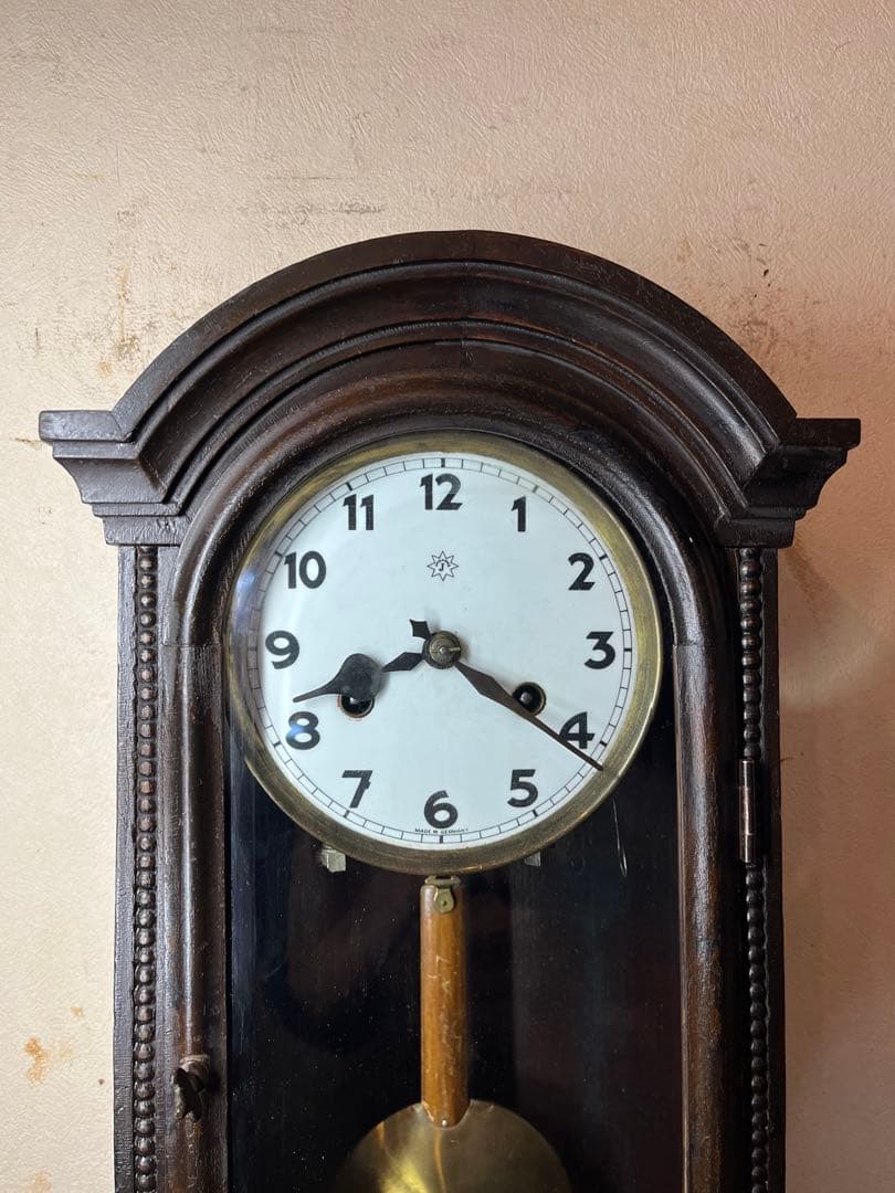 ユンハンス　小型R型　柱時計　古時計　振り子　レトロ　ゼンマイ　精工舎　ボンボン