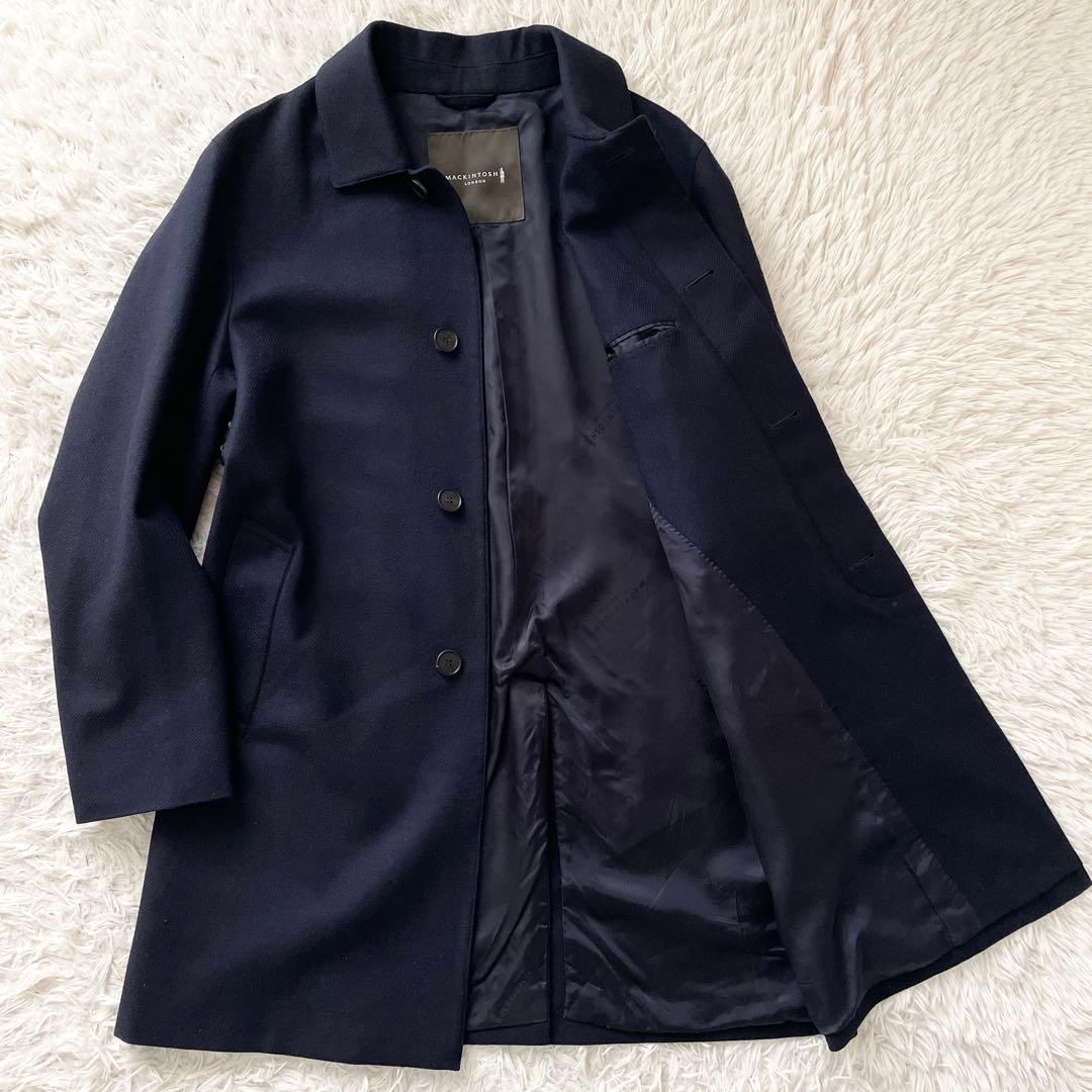 美品 希少 44サイズ MACKINTOSH DUNKELD シルクブレンド 紺