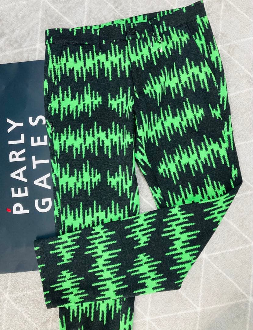 新品 パーリーゲイツ ジャックバニー ダブルカノコ裏起毛パンツ(4)サイズM/緑