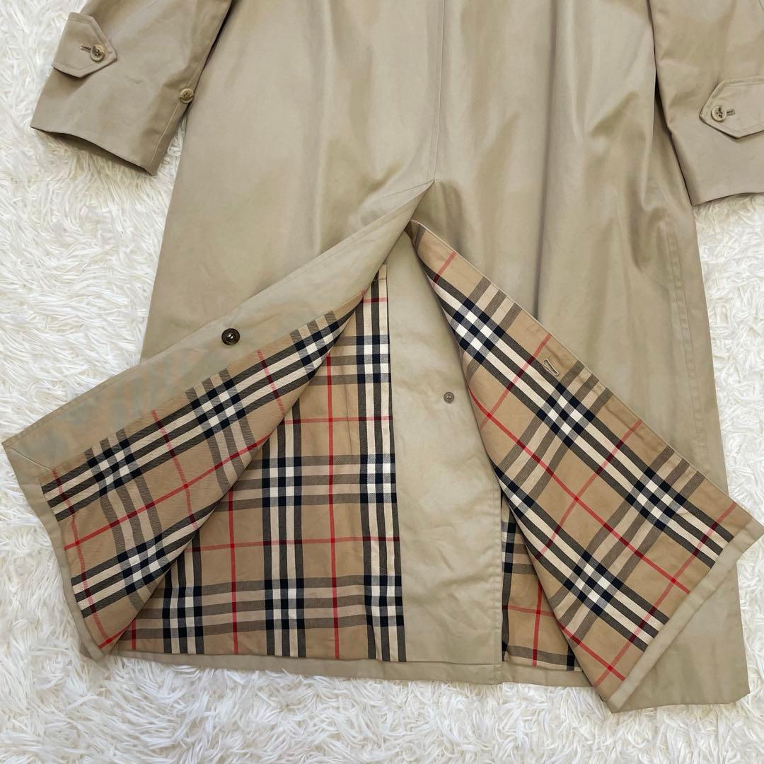 バーバリー ステンカラーコート ノバチェック ロング ヴィンテージ ベージュ