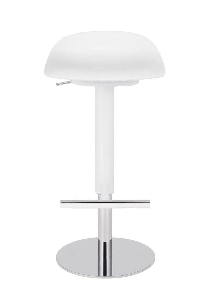 ホワイト モダンダイニングチェア 高さ調節可能