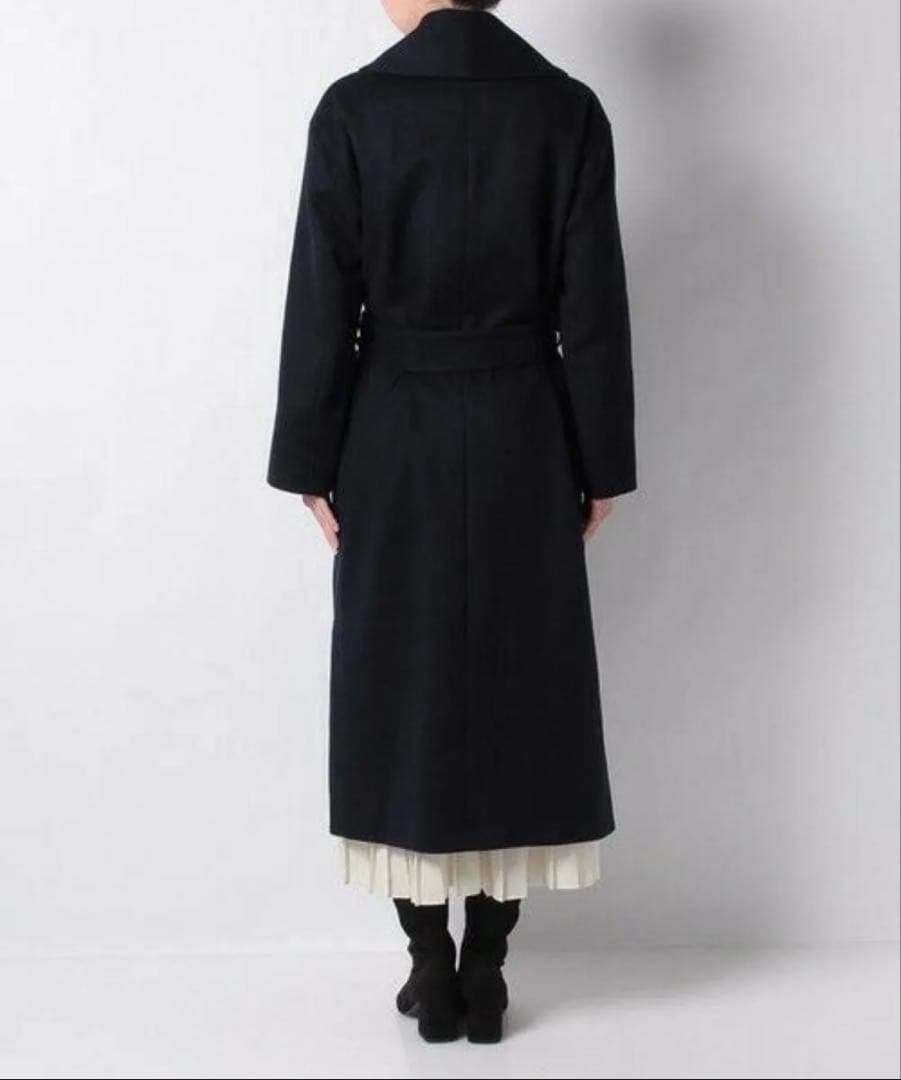 アルアバイル　ネイビー ロングコート ベルト付き