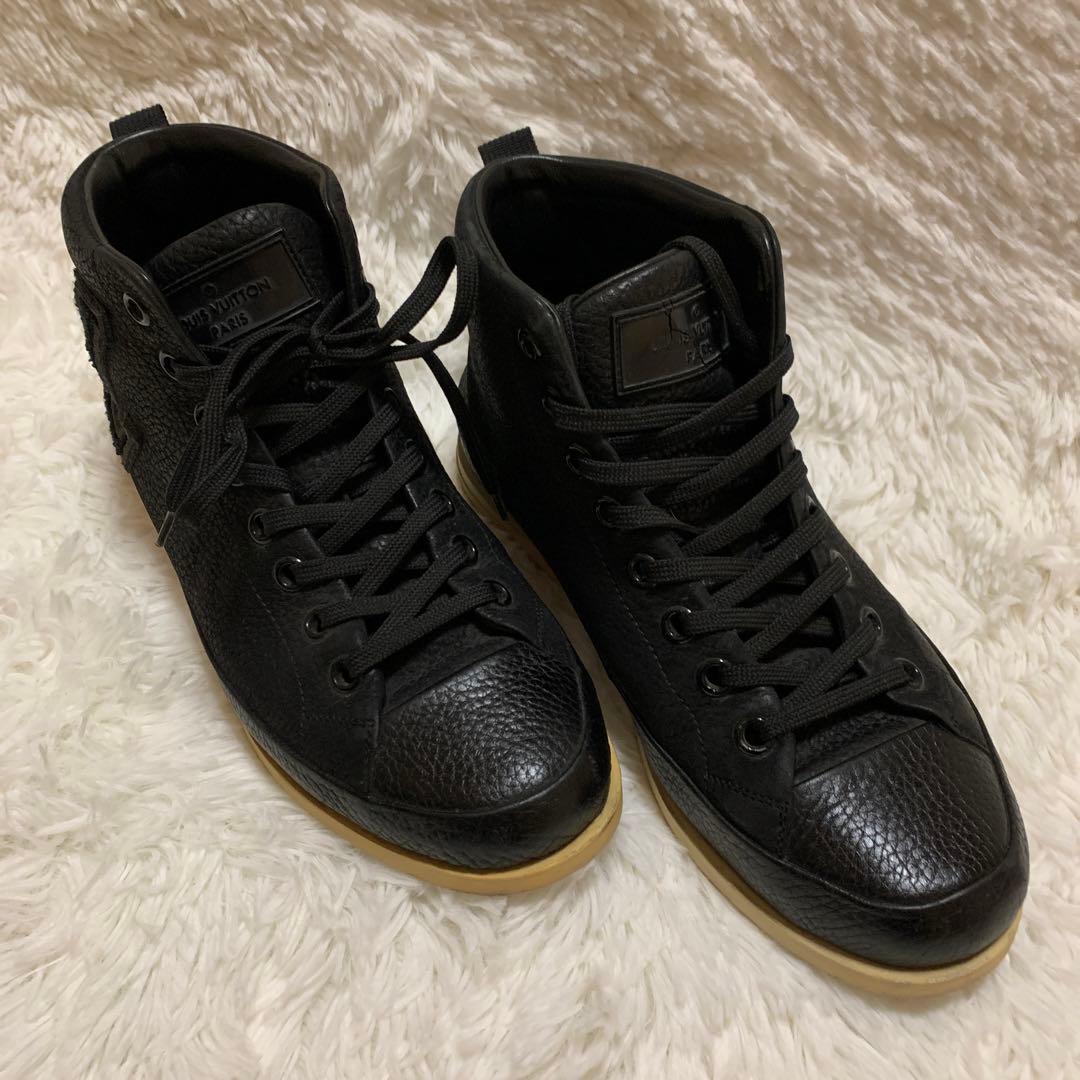louis vuittonハイカット レザー スニーカー 26cm