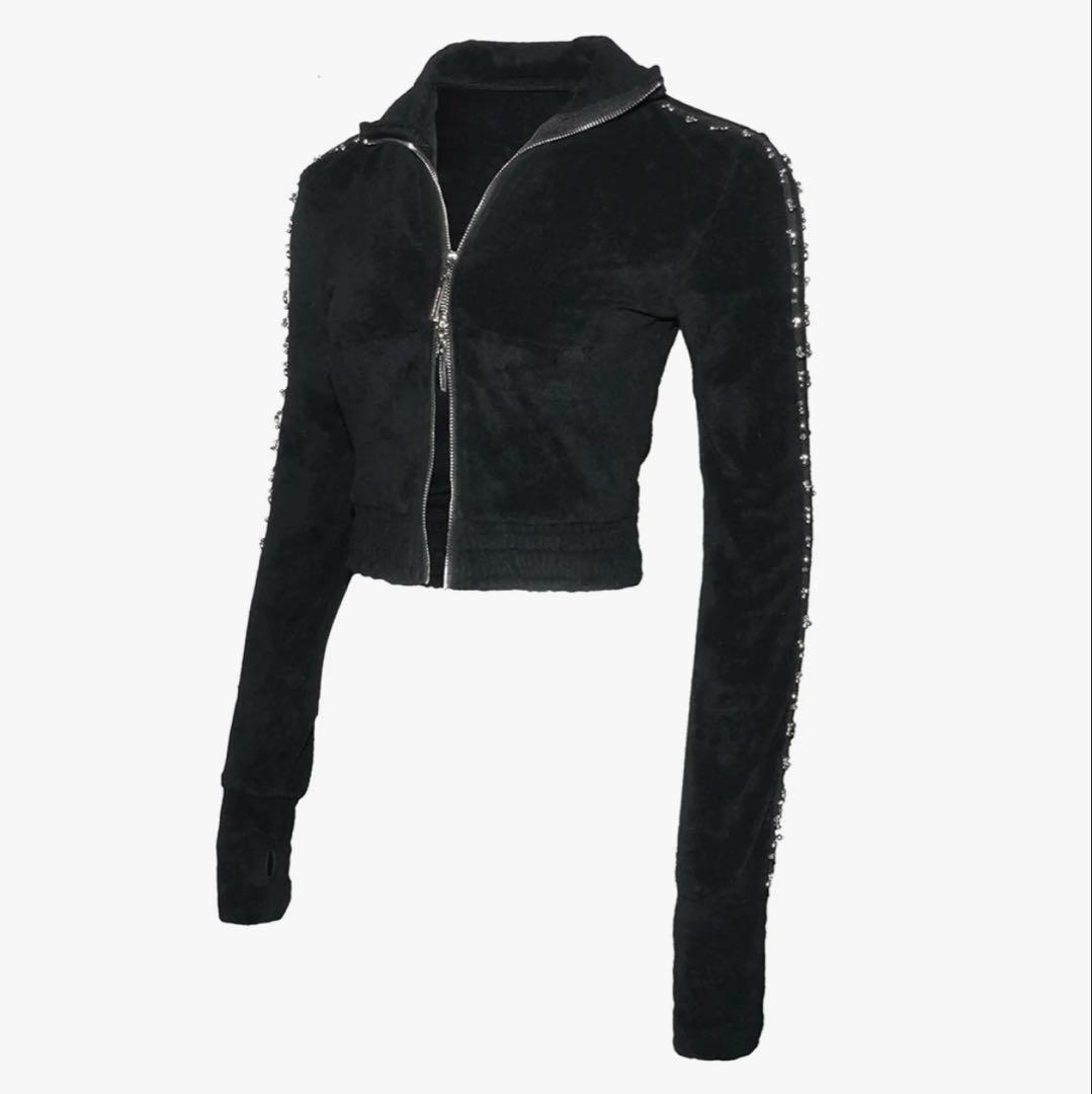 トップス THEREDTHREAD beaded track jersey jacket