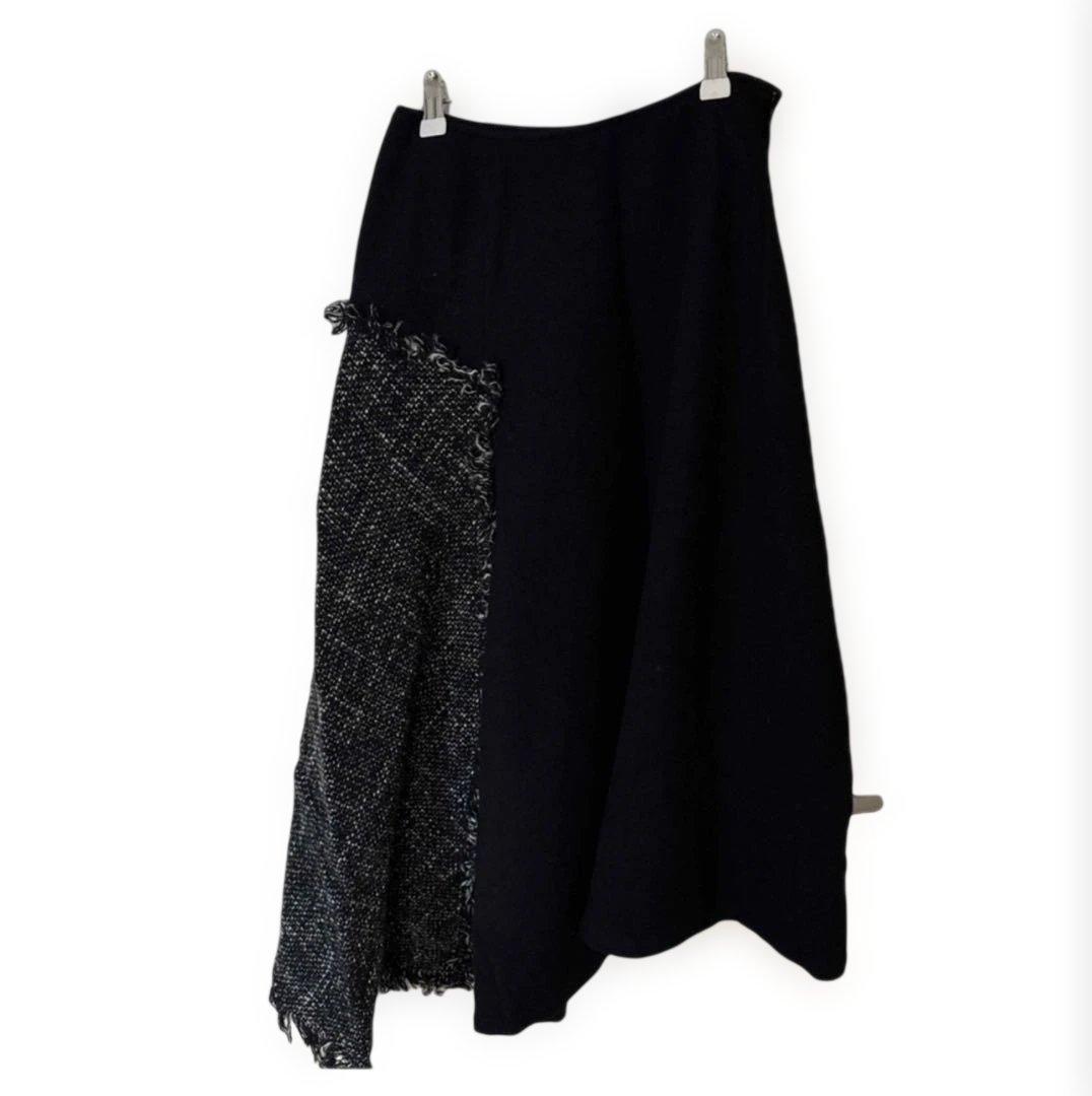 ヨウジヤマモト　フレアスカート 黒とグレー ツイード