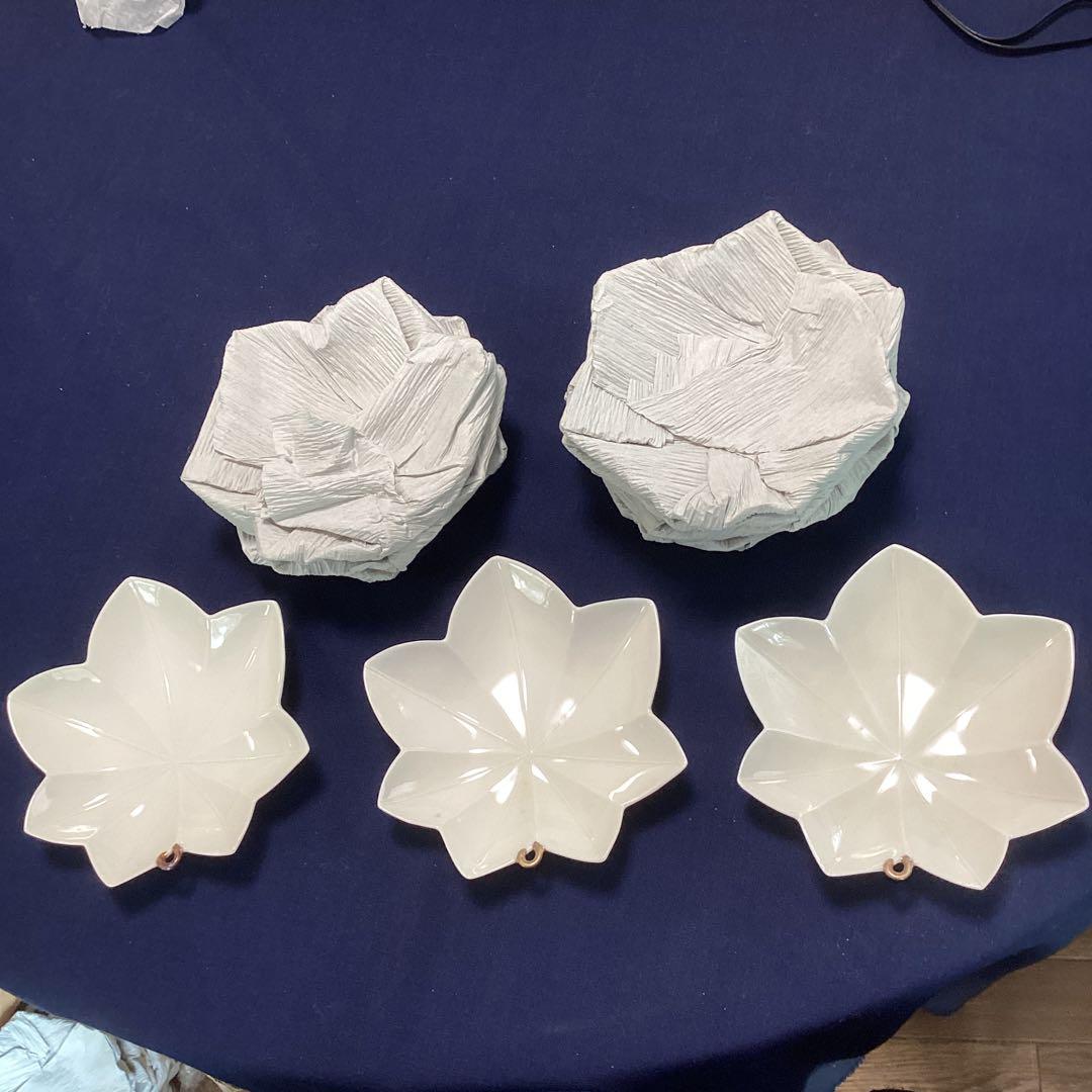 tama　　白釉紅葉型向付9客　　新品未使用