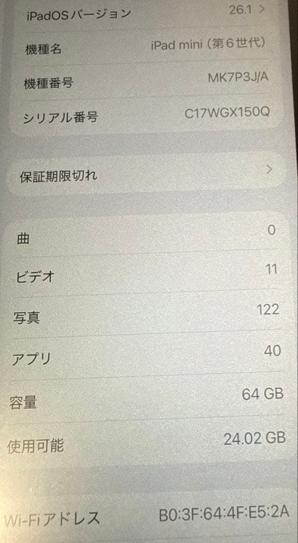 【本日までの販売】iPad mini 第6世代 64GB Wi-Fiモデル