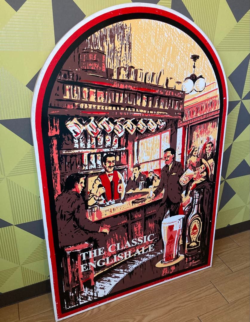 アンティーク 木製 看板 レトロ イギリス 絵画 オブジェ 雑貨 バー ガレージ