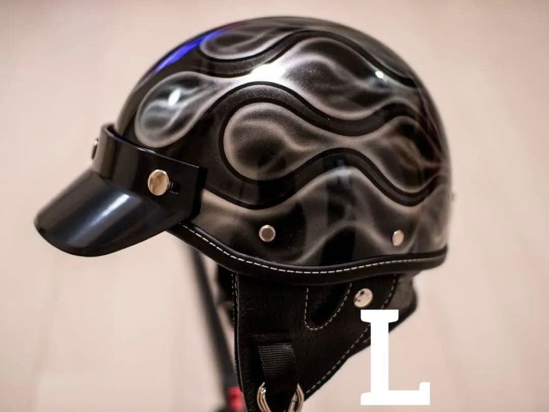 L 新品未使用　ポリヘル　黒、シルバーフレア　ポリス　ヘルメット バイク