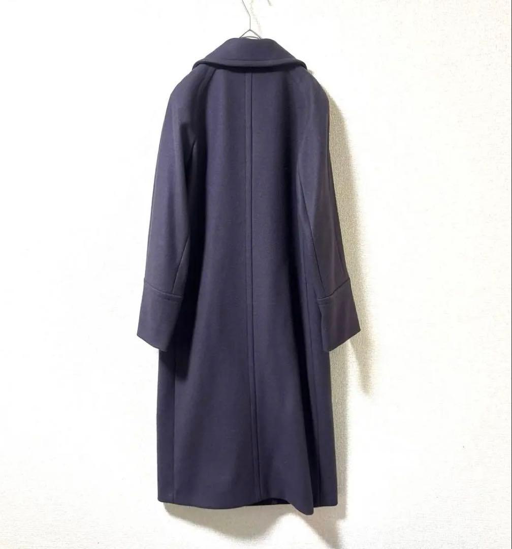 【未使用】ユナイテッドアローズ ハミルトン メルトン ロング コート パープル