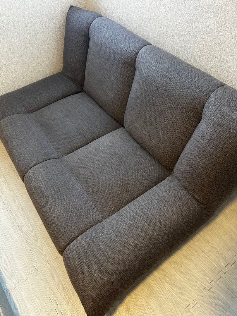 【美品】ダークグレー 2人掛けソファ