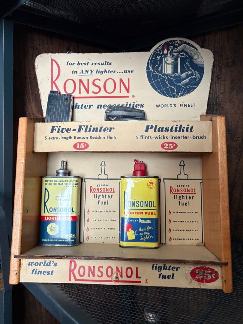 レア‼︎RONSON ストアディスプレイ&オイル缶、ライタースペシャルセット