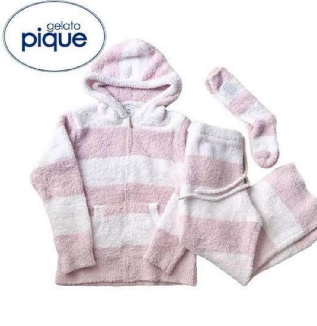 ジェラートピケ 2024福袋　もこもこ上下パジャマ　もこもこソックス　3点セット