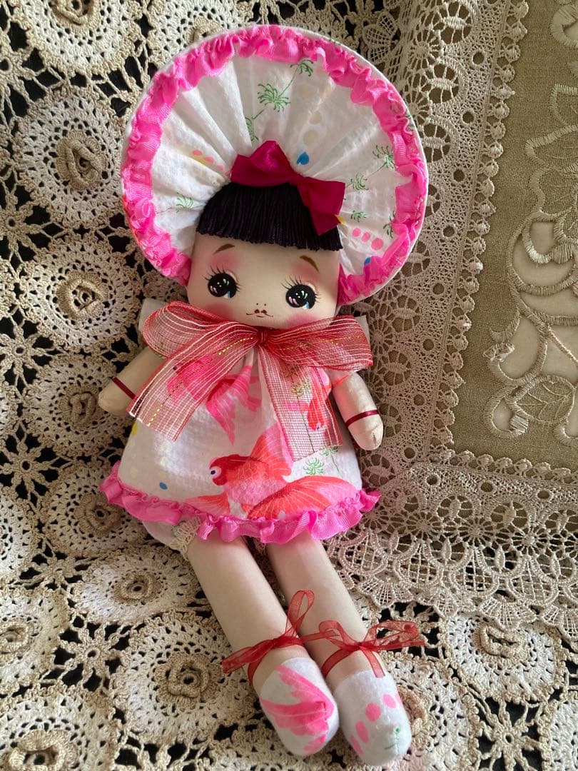 つきもとつきこの文化人形 ヘロヘロ人形 夏限定 金魚浴衣 大正ロマン 昭和レトロ