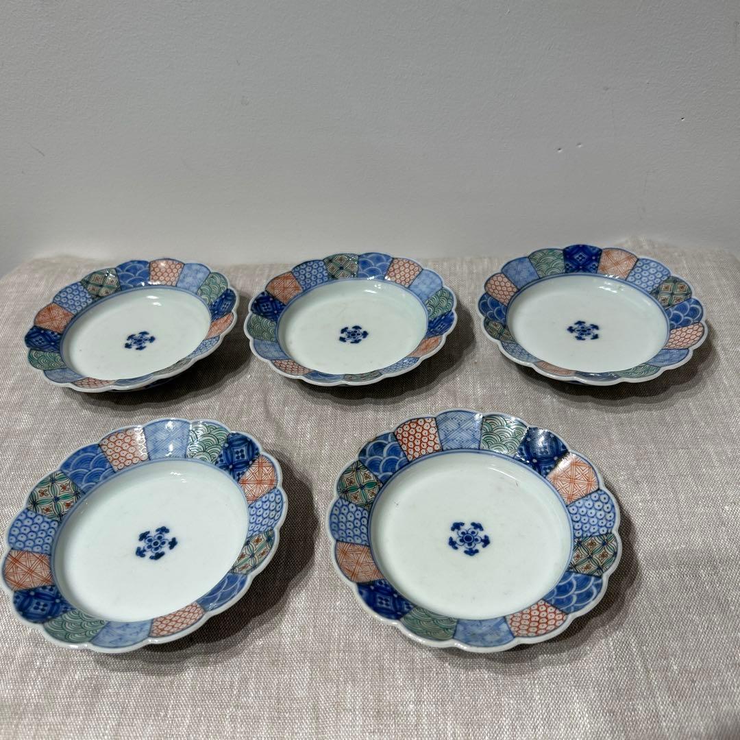 11代柿右衛門作　小皿　５枚セット　完品