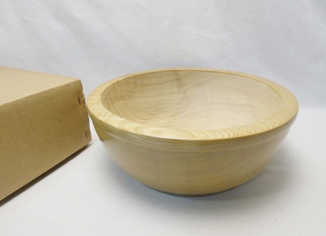 未使用 小椋商店 こね鉢 刳り抜き 木地鉢 丸鉢 蕎麦 うどんこね そば 元箱