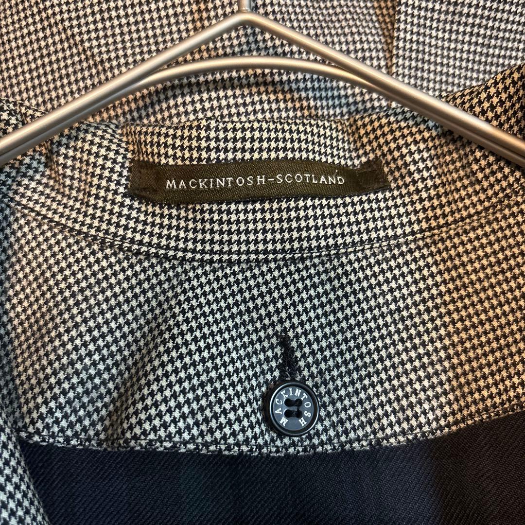 MACKINTOSH ゴム引き　ステンカラーコート 千鳥柄　バルマカーン