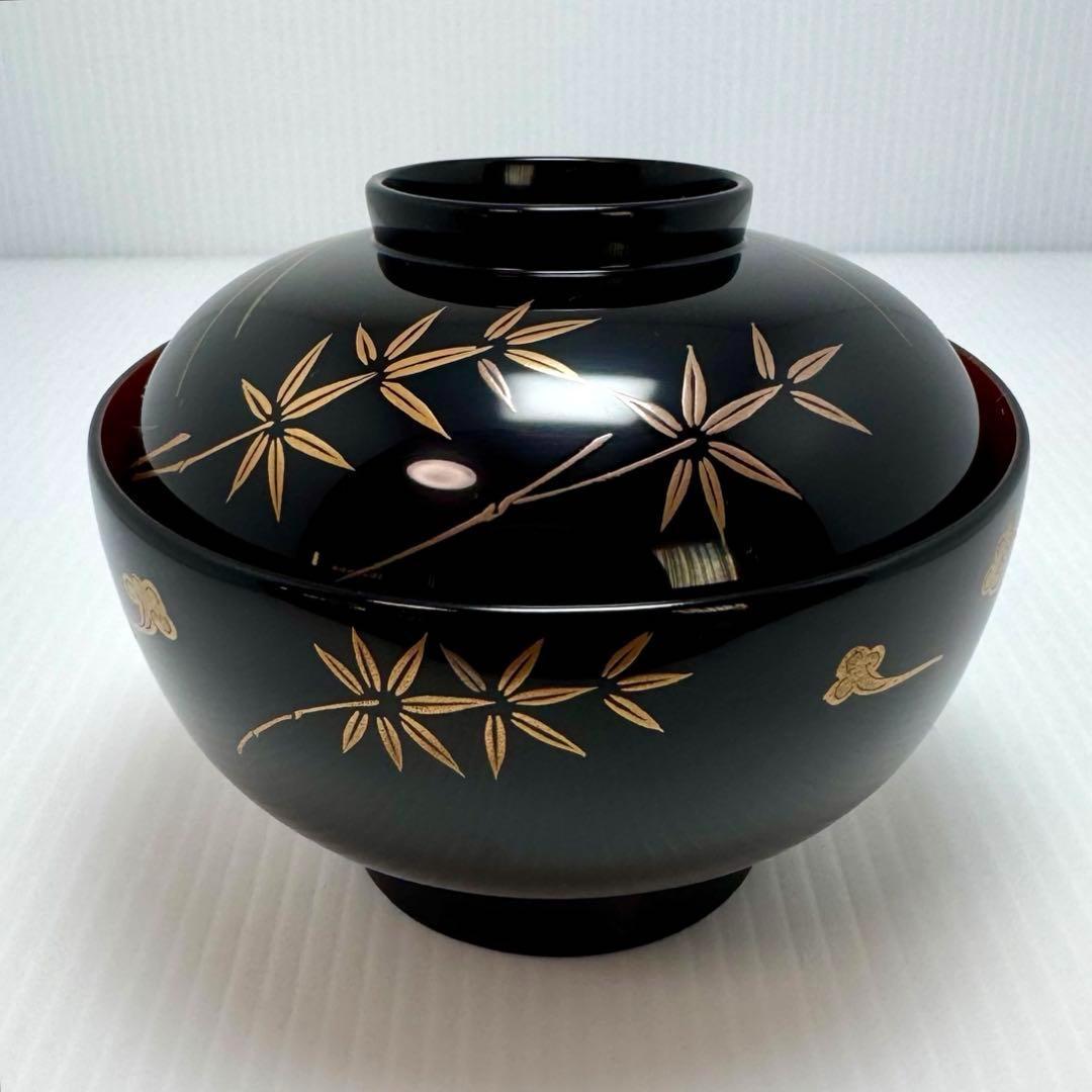 新品 輪島塗 人間国宝 大場松魚 寺井直次 蒔絵麗沢 吉祥文 10客 共箱