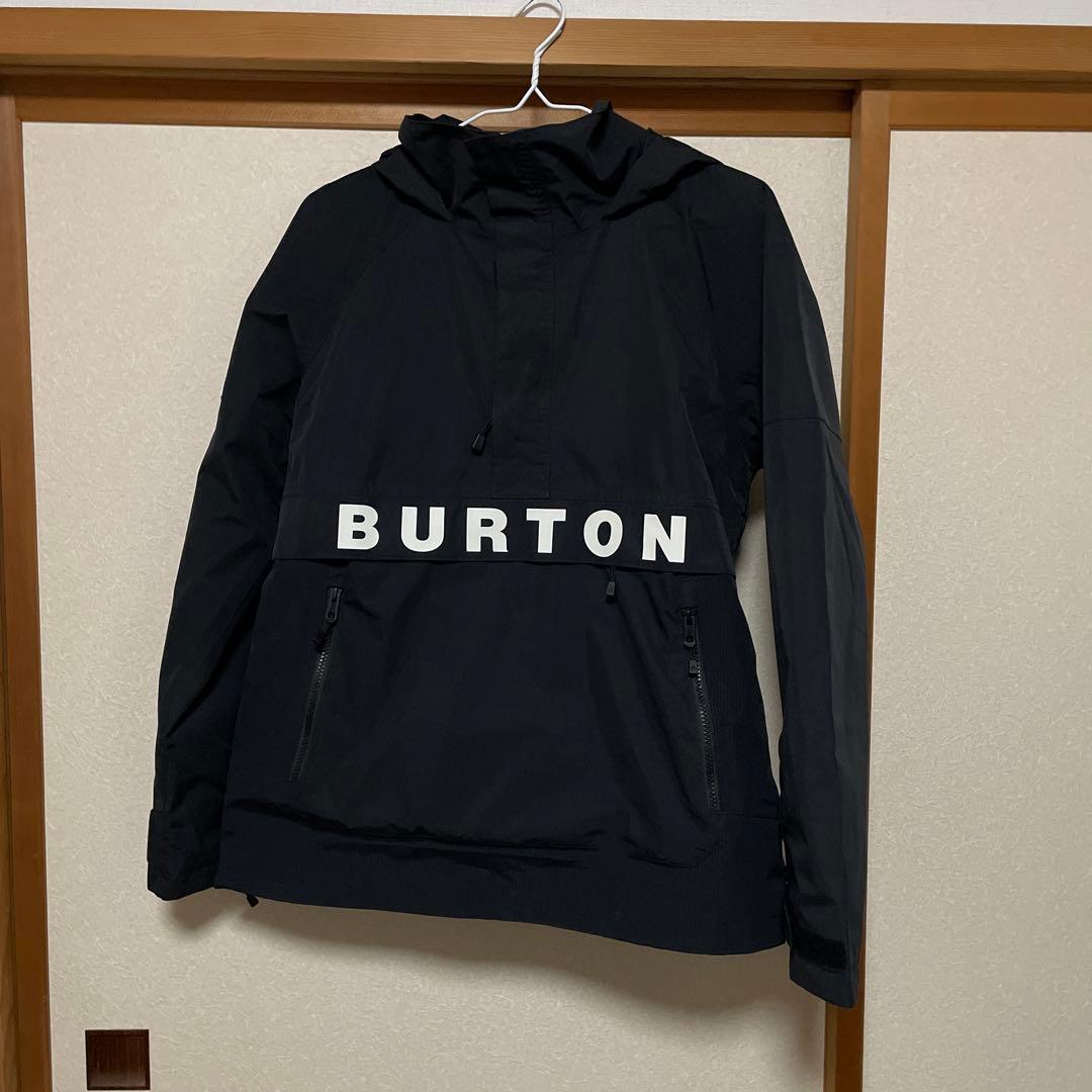 BURTON ブラック プルオーバー ウェア スノーボード ジャケット