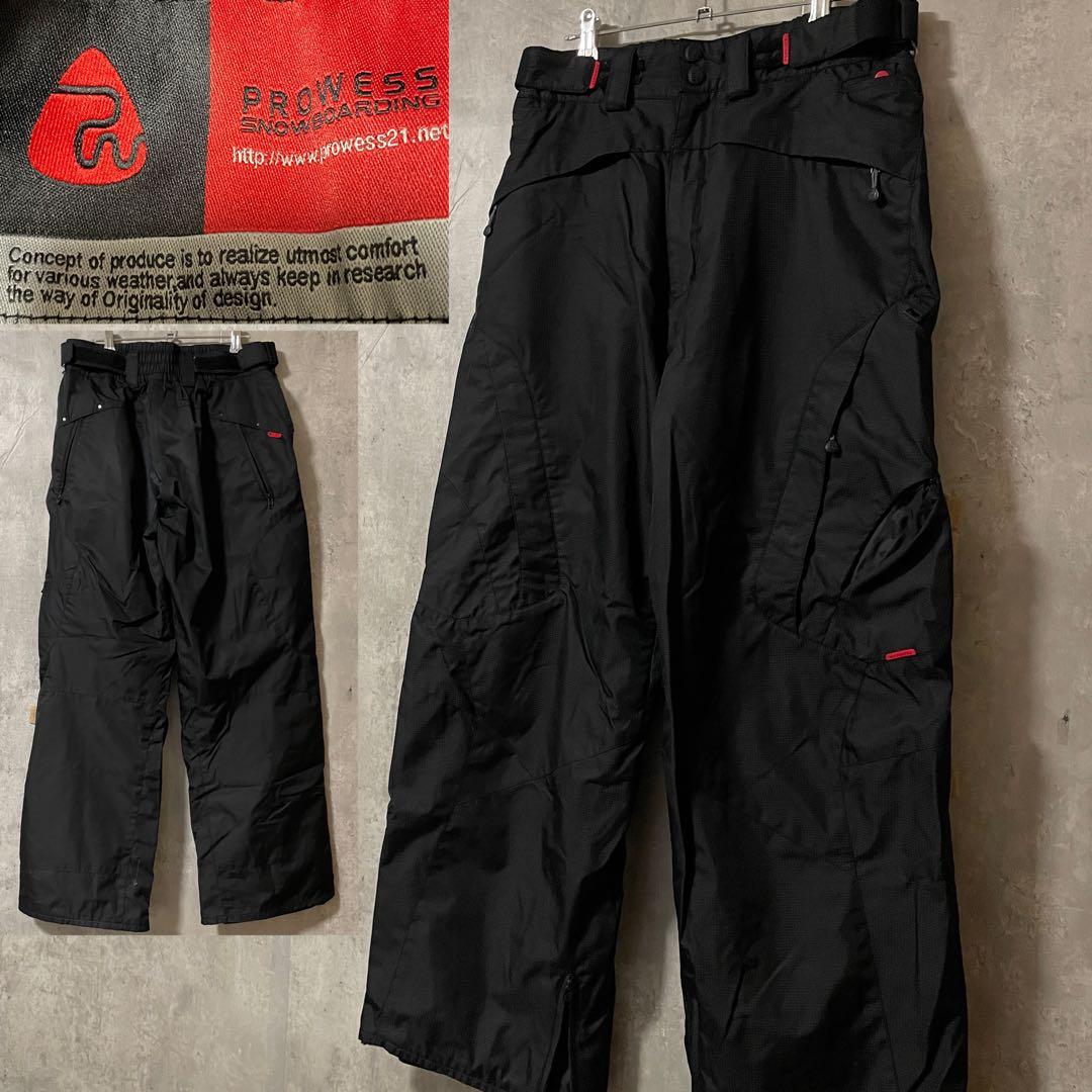 prowessスキーパンツスノーボードウェアズボン下黒ブラック多機能ポケット希少