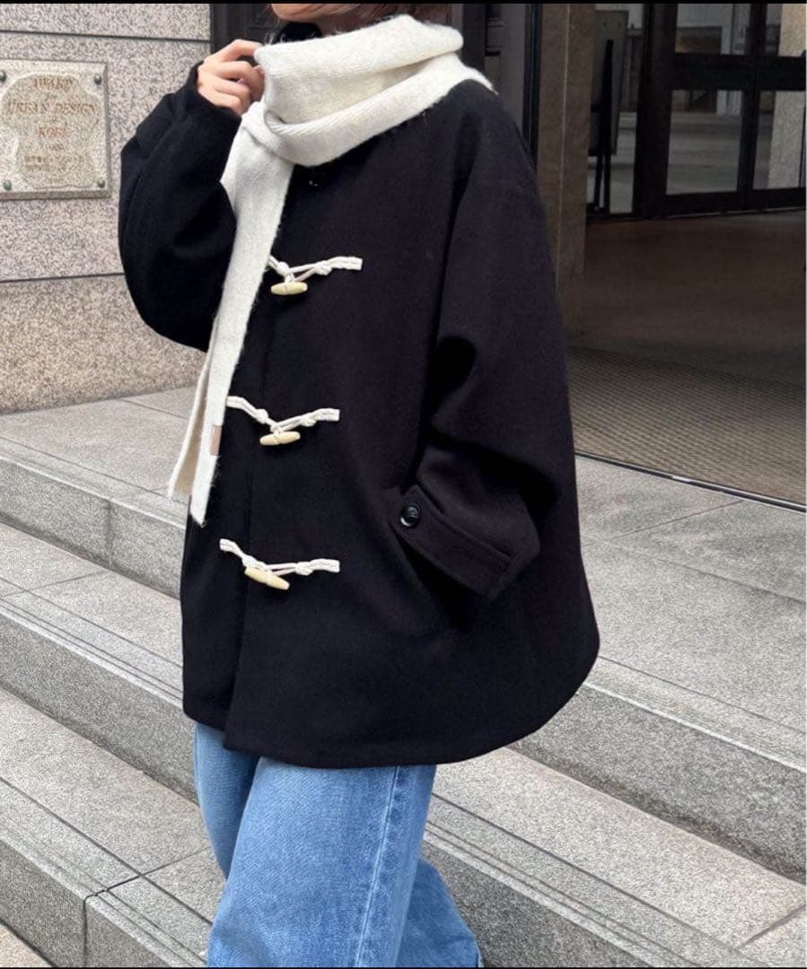 El mar(エルマール) ダッフルハーフコート　ブラック