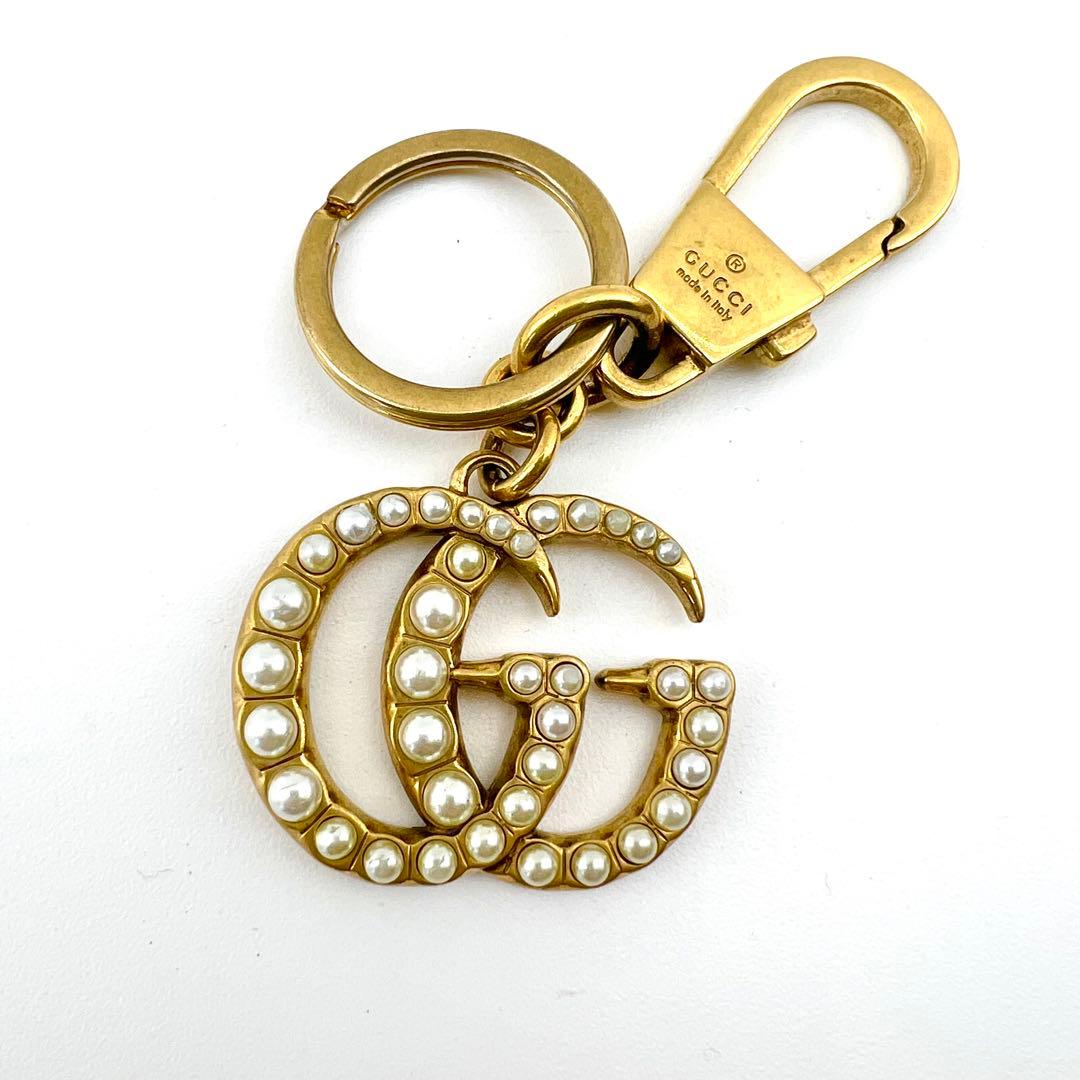 極美品✨GUCCI キーリング キーホルダー マーモント GG パール 真珠