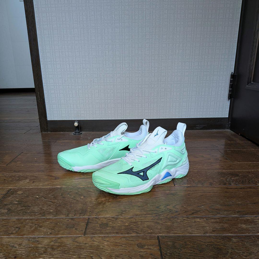 【未使用】ミズノ　ウェーブ　モメンタム3 グリーン☓ブラック☓ブルー　27