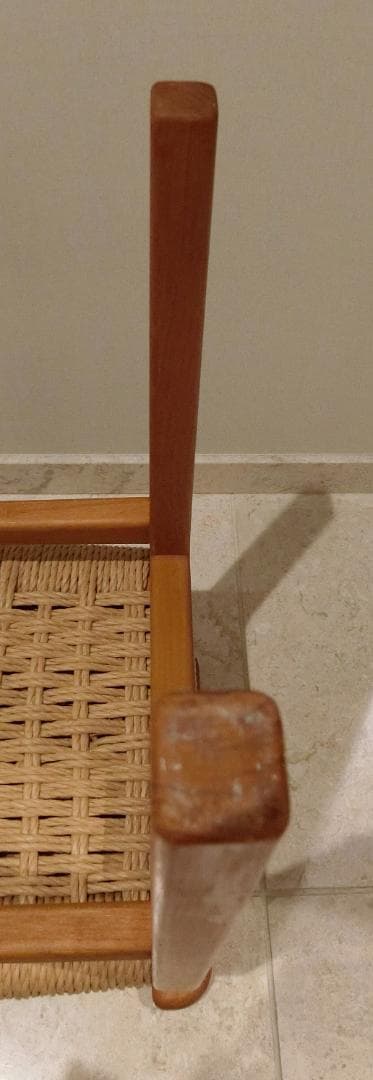 むう工房 エントランス スツール メープル無垢材 アーム付き ペーパーコード