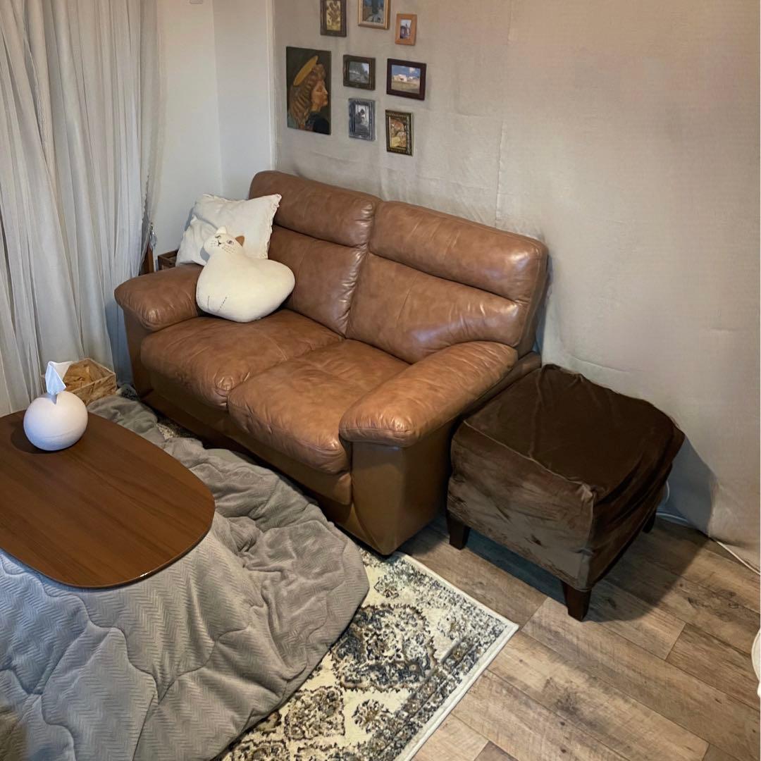 2人掛け本革ソファ(シグナKD LBR)ニトリ