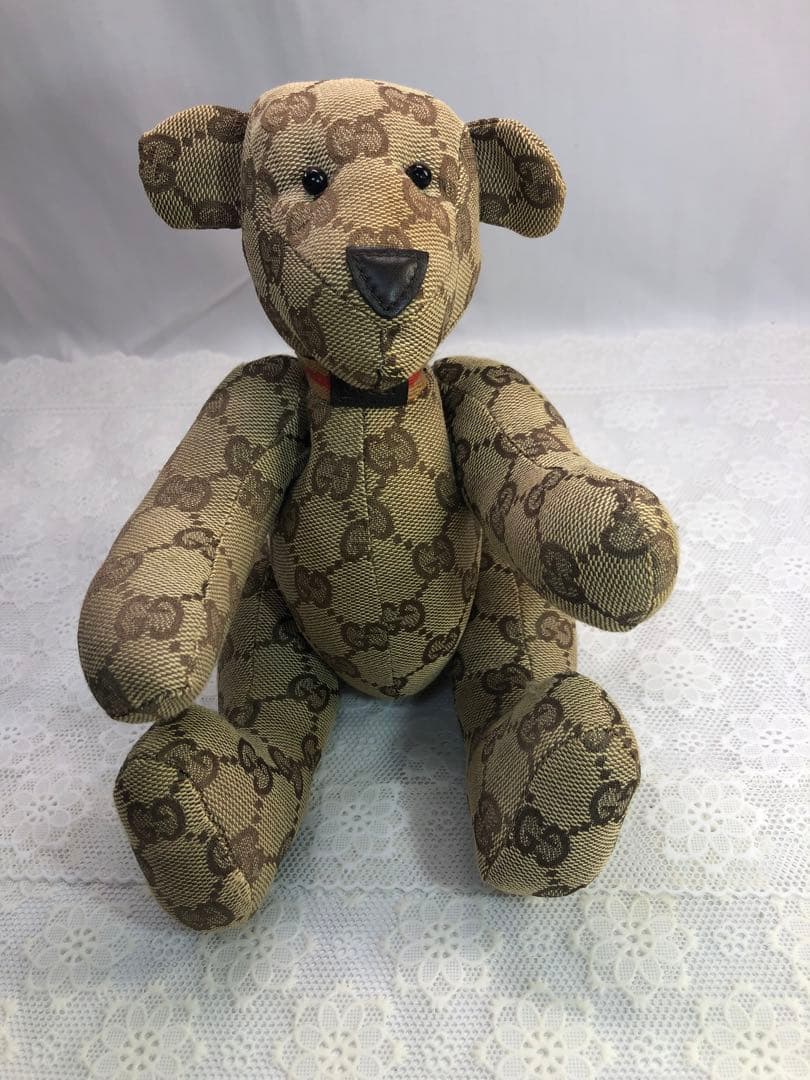 GUCCIグッチ GGキャンバス テディベア ベージュ 置物 ぬいぐるみ
