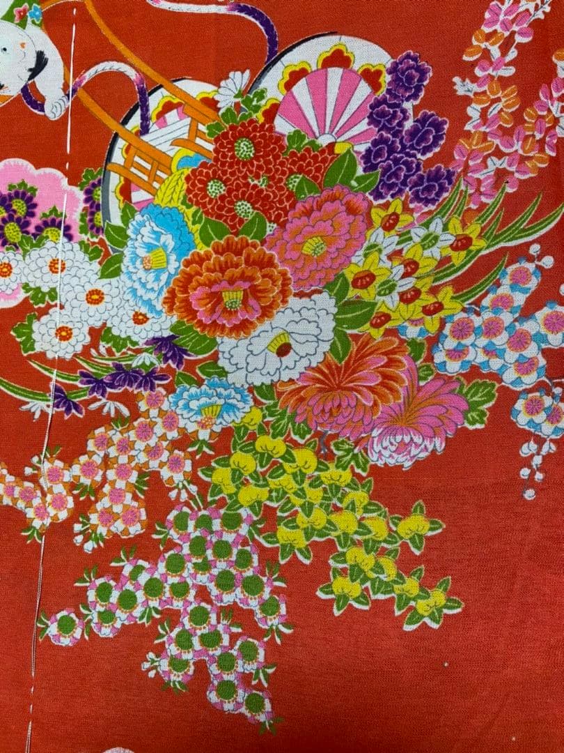 No.95正絹アンティーク子供着物しつけ糸付き着丈95センチ裄丈40センチ