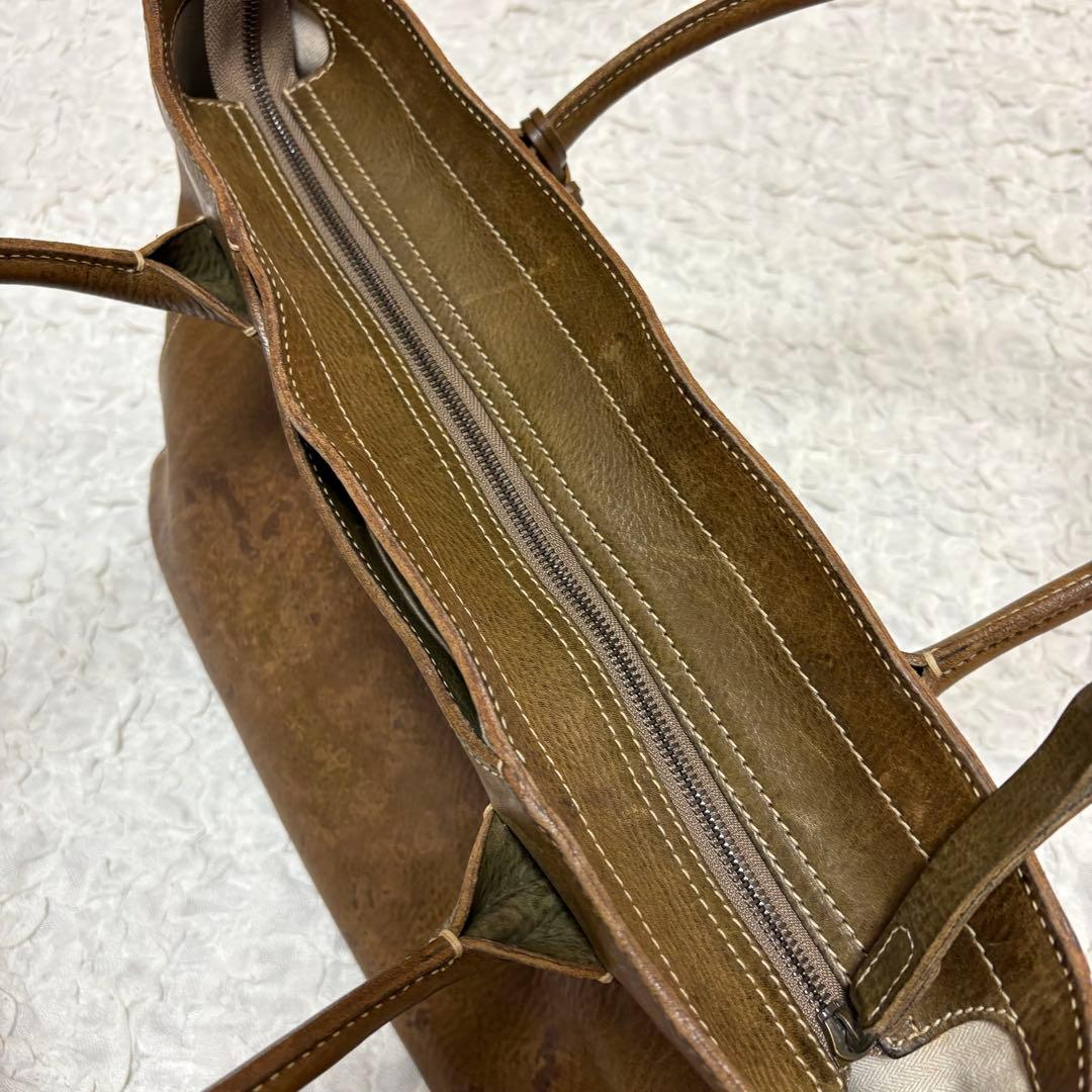 【極美品】ゲンテン 工具ロゴ トスカーナレザー肩掛けトートバッグ　3点セット