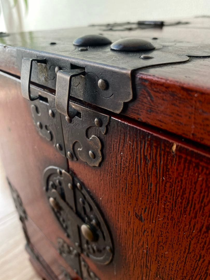 木製からくり鏡台 アンティークドレッサー 年代物