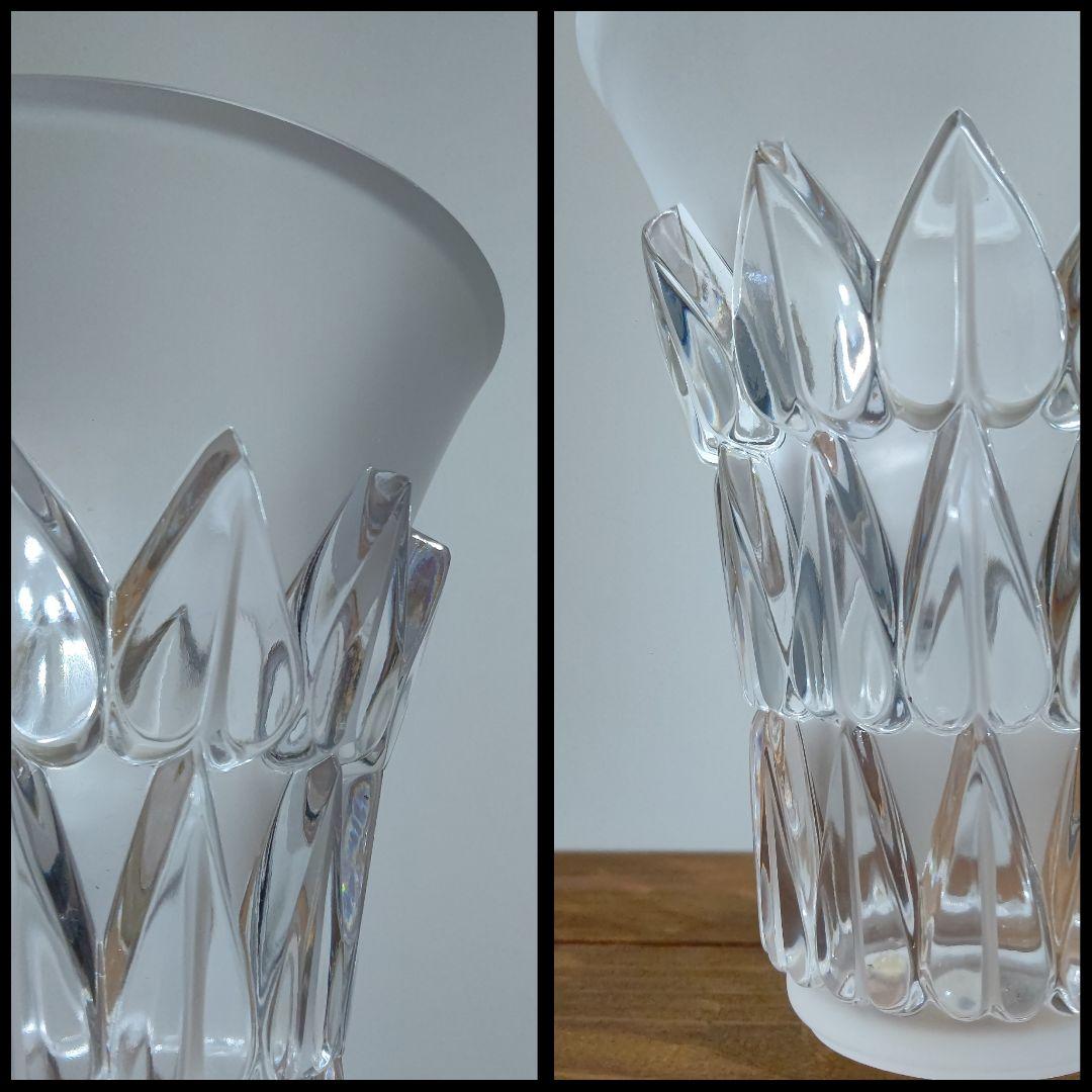 フランス製 LALIQUE ラリック フイユ 葉 花瓶 フラワーベース 欠け有