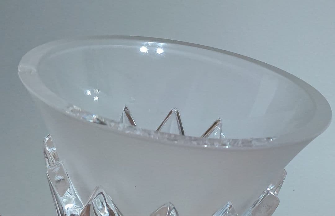 フランス製 LALIQUE ラリック フイユ 葉 花瓶 フラワーベース 欠け有