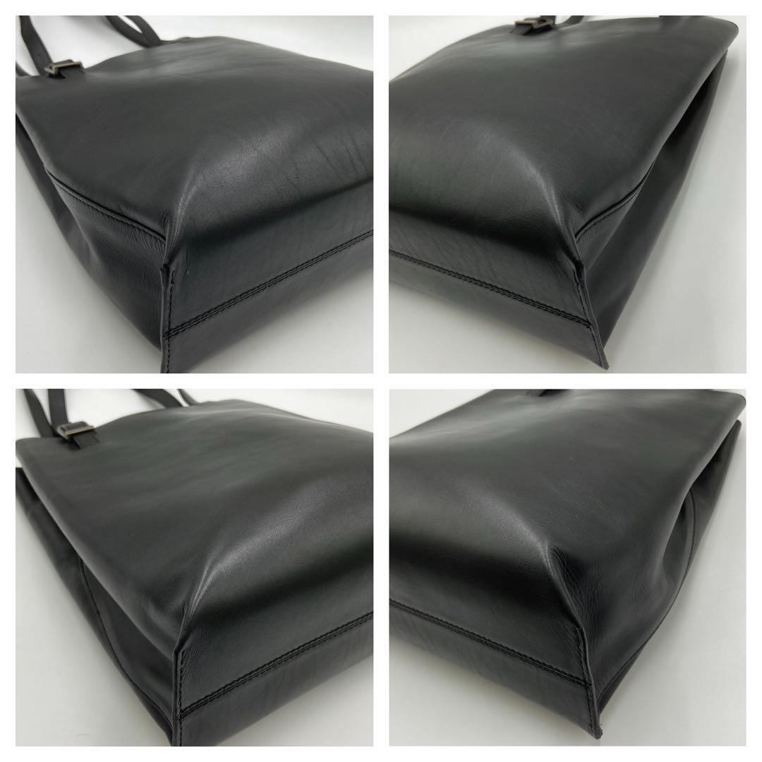 極美品　マザーハウス　ブライト　V トートバッグ　レザー　ブラック