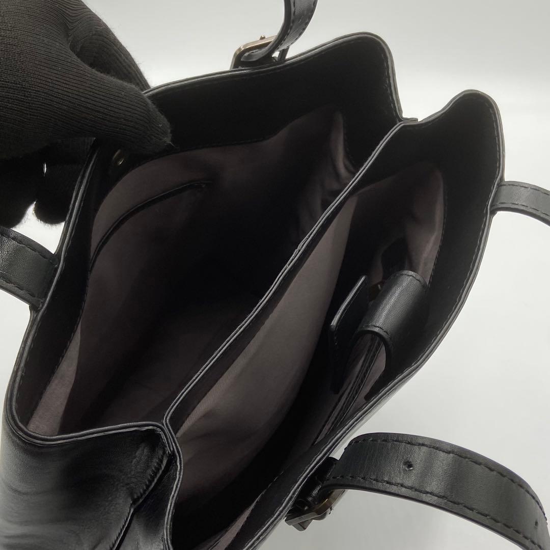 極美品　マザーハウス　ブライト　V トートバッグ　レザー　ブラック