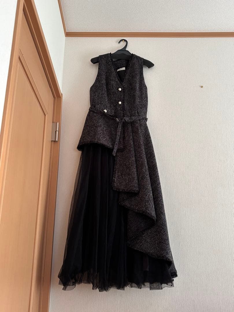 RANDA2024年チュールレイヤードジャケットワンピース