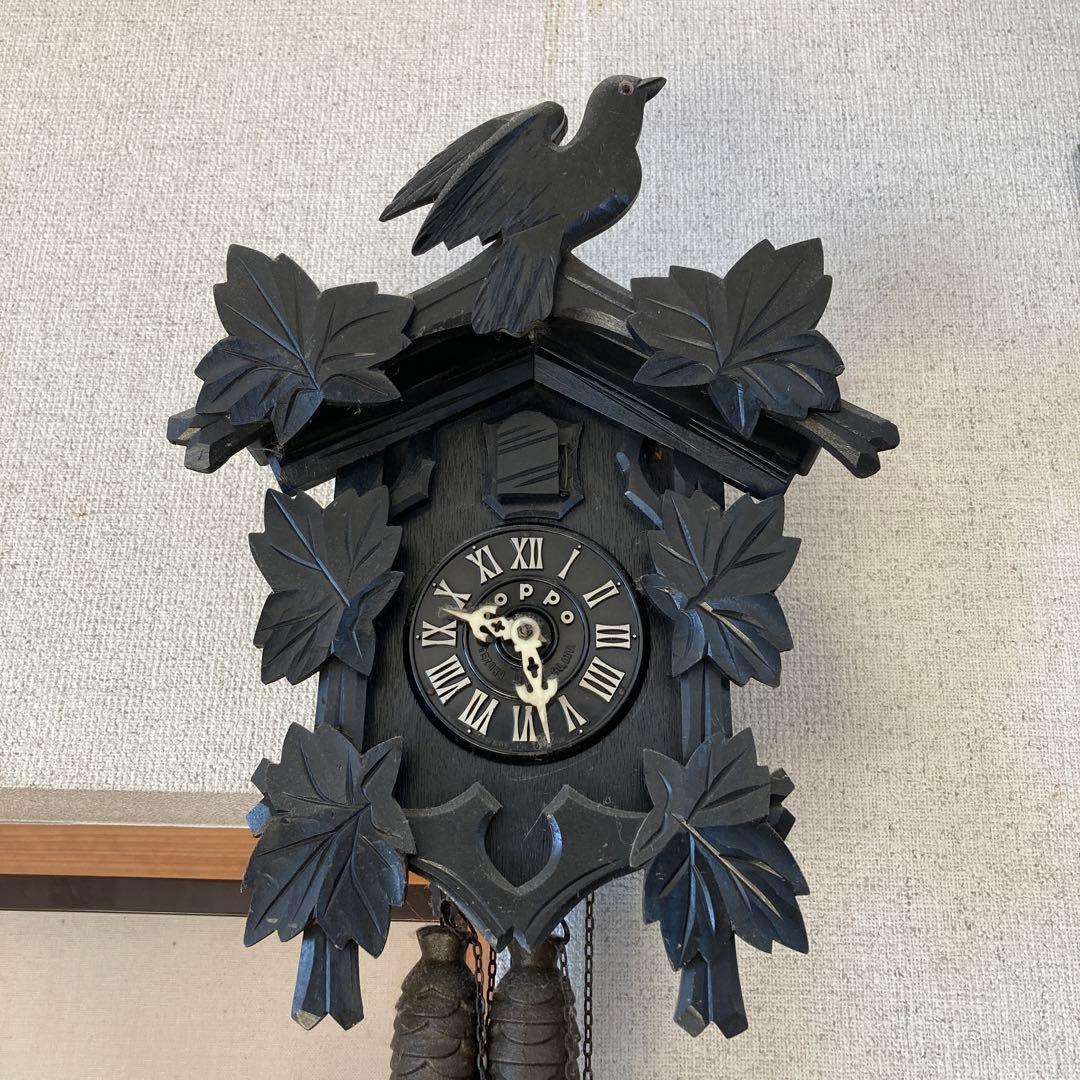 鳩時計　黒　昭和レトロ　POPPO