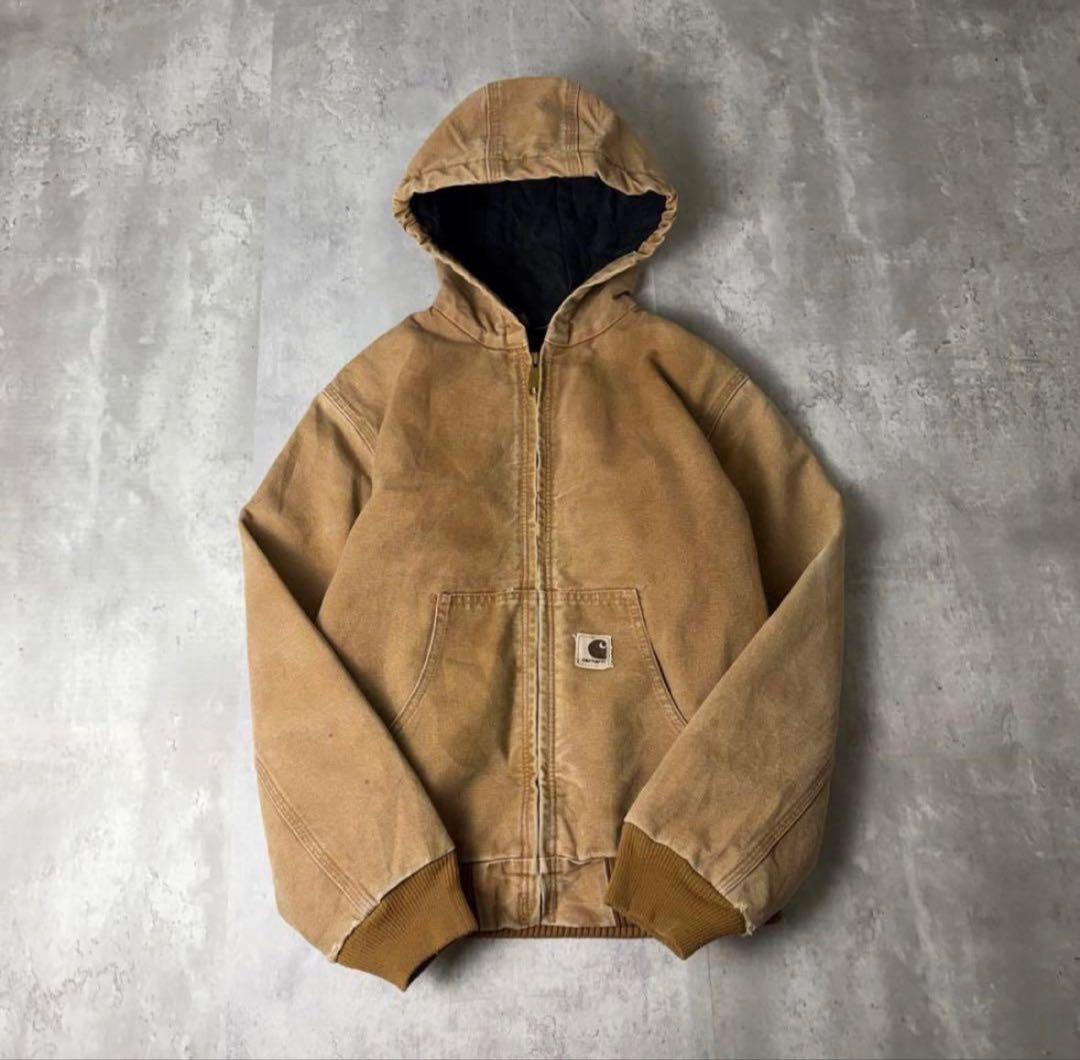 Carhartt カーハート ダック地 アクティブパーカー ブラウン KIDS