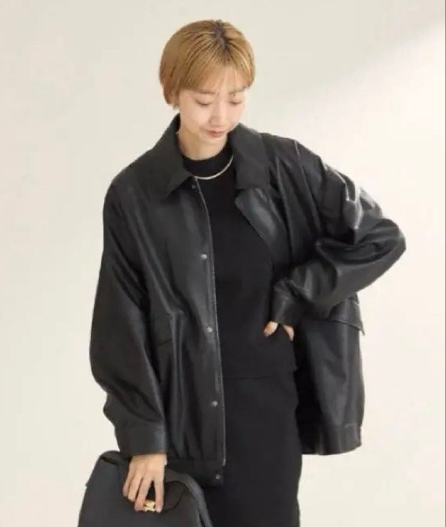 【shege】Plage Leather Like ブルゾン　36