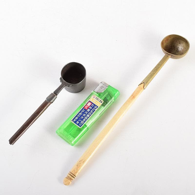 こうちゃん　朝鮮美術　李朝　古銅　薬匙　銅匙　柄杓　5点　V　R7507