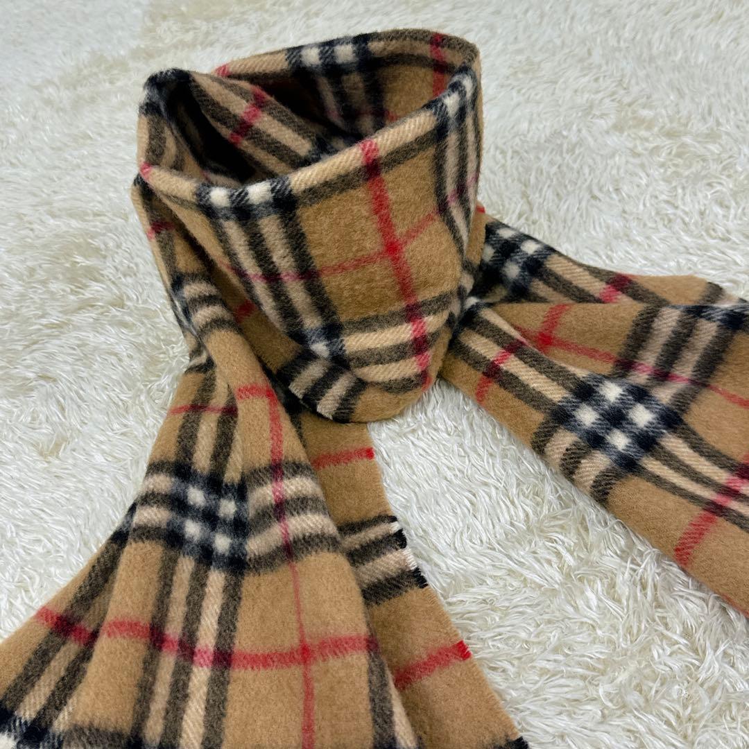 りい様✨美品✨バーバリー　カシミヤ100% ノバチェックベージュマフラーストール