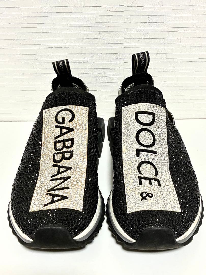 DOLCE&GABBANA スニーカー スパンコール ブラック シルバー 42