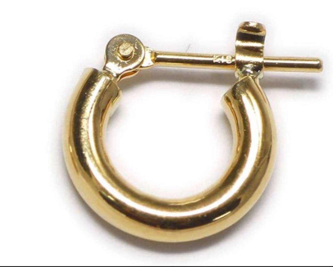 K18 フープピアス 片耳 18金