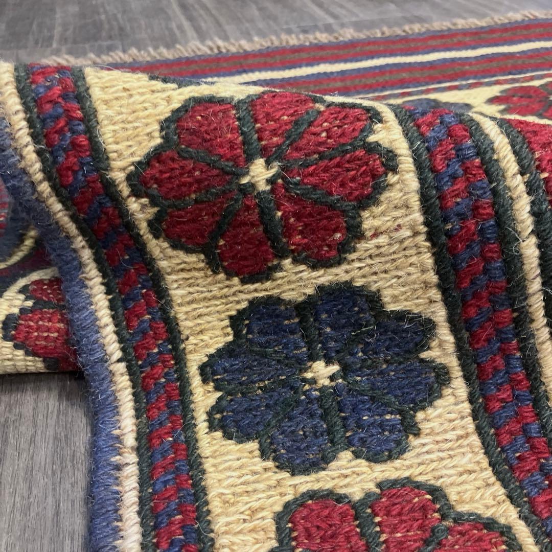 ヴィンテージ トライバルラグスマックキリムアフガニスタン手織り