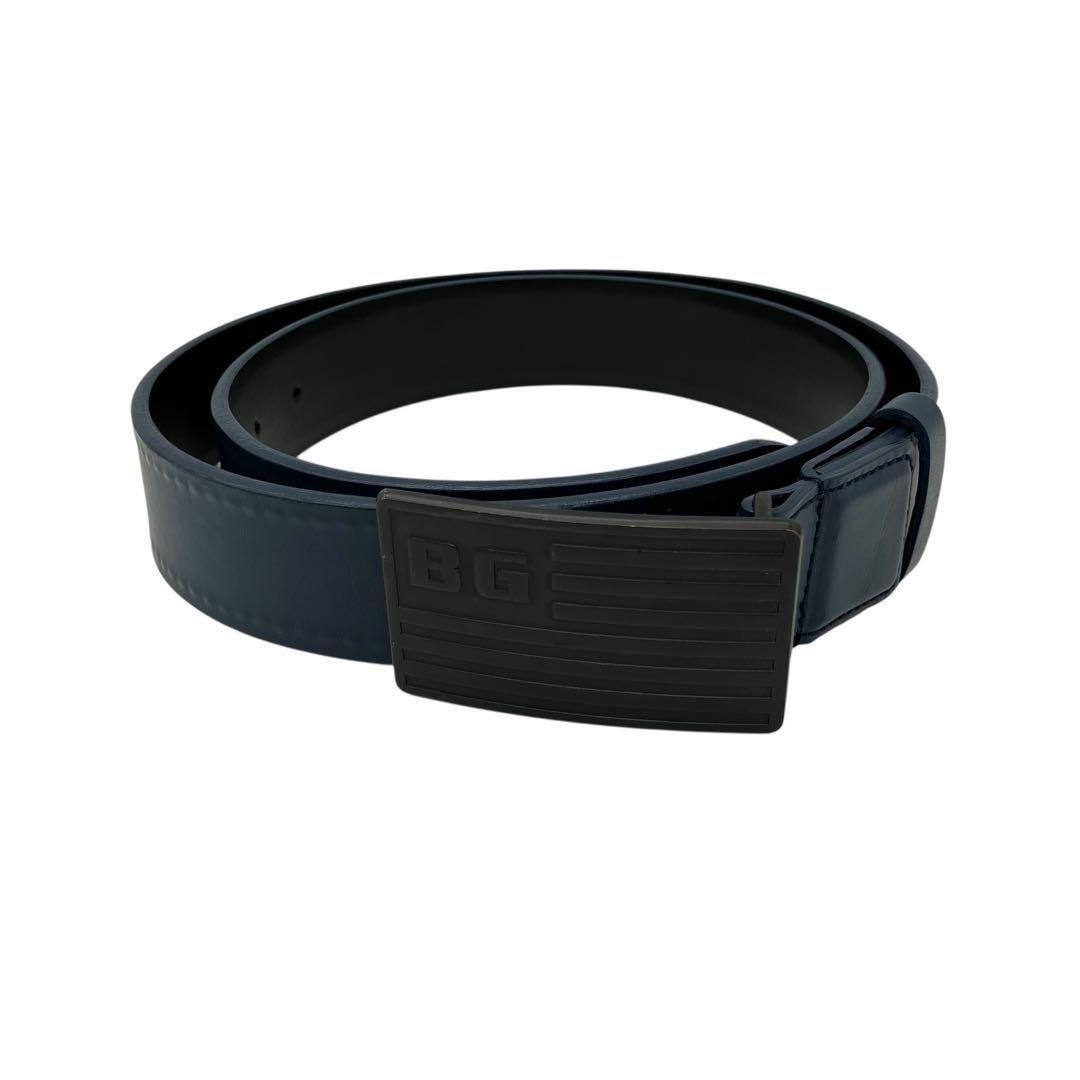 良品 2043 BRIEFING ブリーフィング ベルト レザー バックル 紺