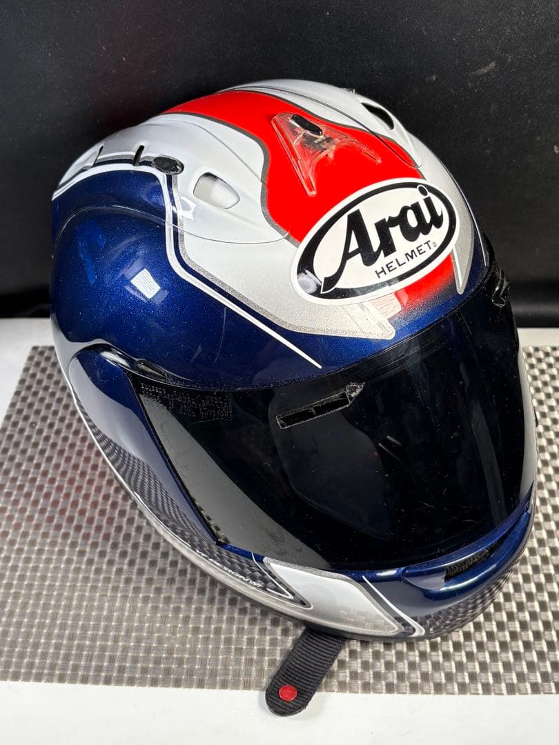 C057 Arai フルフェイスヘルメット 青/赤/銀　57.58cm