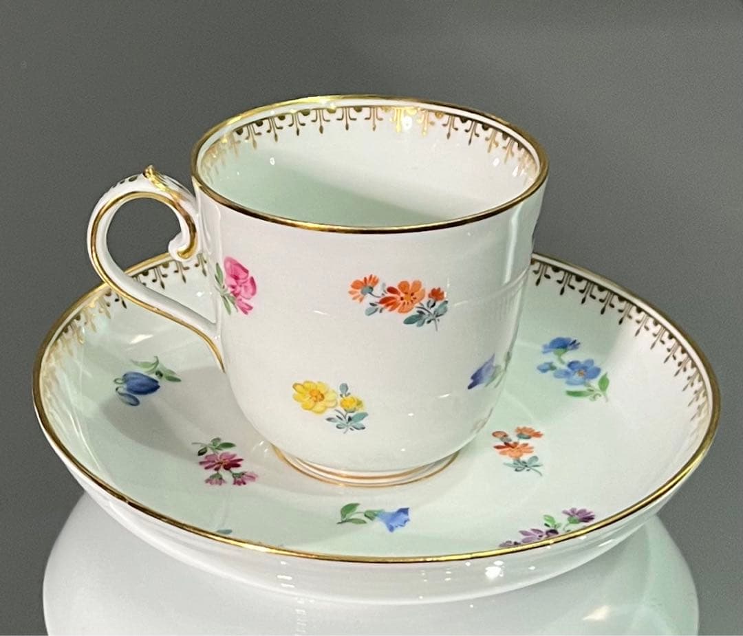 Meissen マイセン/※珍品 1級品 Aカンテ 散らし小花　カップ＆ソーサー